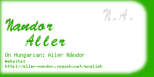 nandor aller business card